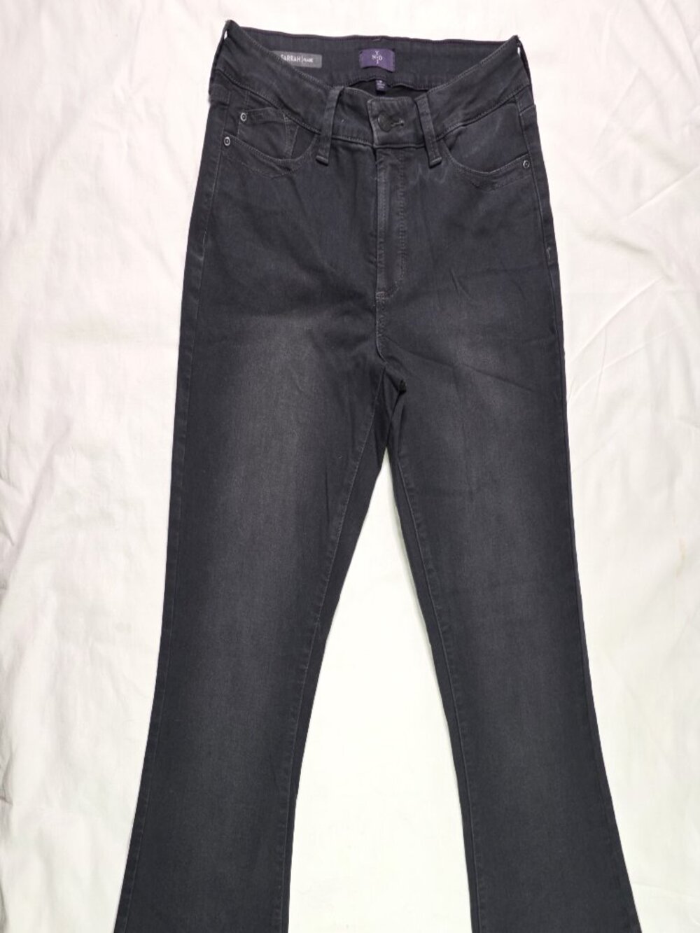 NYDJ Farrah Flare Jeans Womens Size 8 Black Lift Tuck Stretch Denim Pants MREP65
